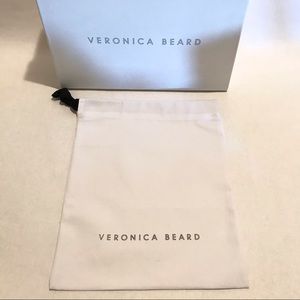 NEW Authentic Veronica Beard Drawstring Dustbag White/Black